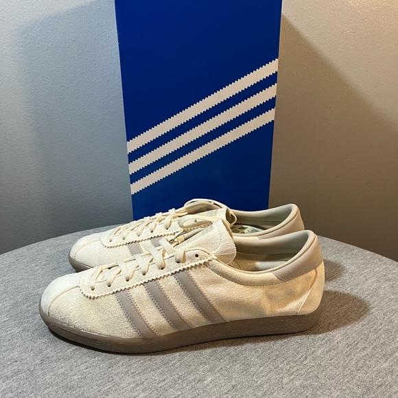 Adidas Tobacco Gruen Cream Bliss White Suede Sneakers Men's Size 10 GX6940 - Picture 4 of 10